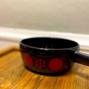Swiss Danish MCM Black Red Polka Dot Enamel Steel POT Sauce Pan